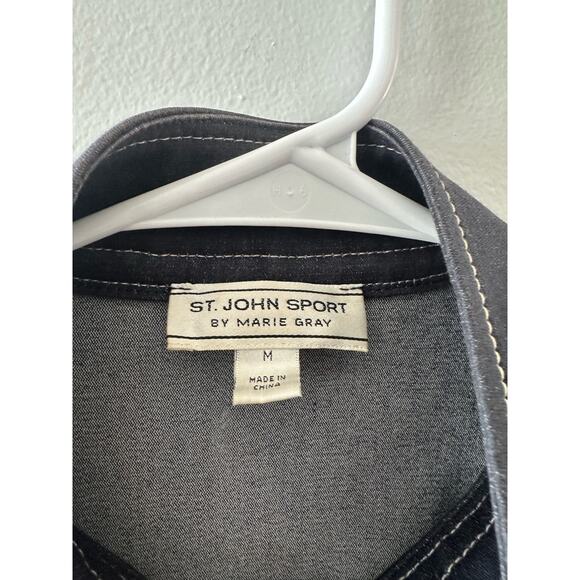 St. John Sport by Marie Gray Jacket Women's Medium Denim Blue Dark Wash - Picture 3 of 8